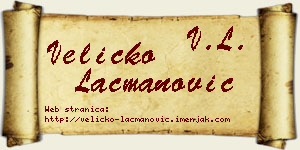 Veličko Lacmanović vizit kartica